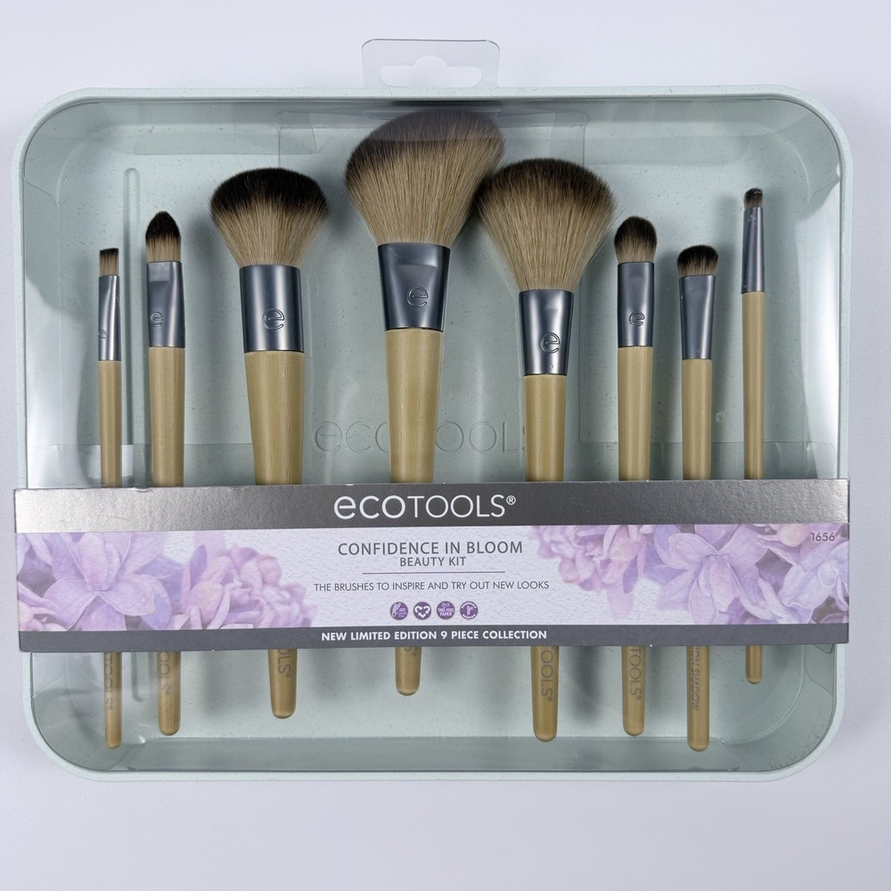 EcoTools Confidence in Bloom Makeup Brushes Kit 9 Piece Beauty Tool Set New